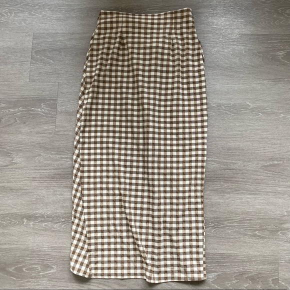 Zara Gingham Wrap Midi Skirt - Picture 7 of 10